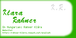 klara rahner business card